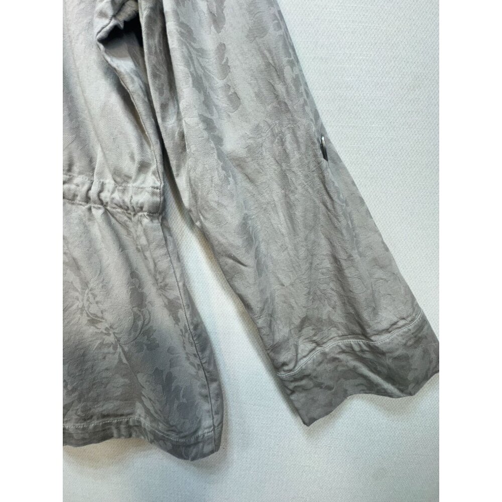 Chicos Womens Jacquard Utility Jacket Sze 3 Gray Drawstring Waist Travel - Picture 14 of 15